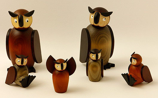 Handcrafted Owls (Eulen) from Drechslerei Martin