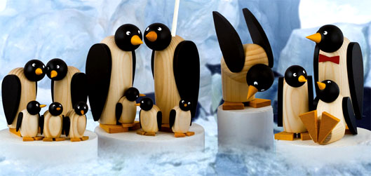 Handcrafted Penguins (Pinguine) from Drechslerei Martin
